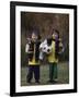 Two Young Brothers Posing with their Soccer Trophies-Paul Sutton-Framed Photographic Print