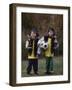 Two Young Brothers Posing with their Soccer Trophies-Paul Sutton-Framed Photographic Print