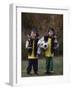 Two Young Brothers Posing with their Soccer Trophies-Paul Sutton-Framed Photographic Print