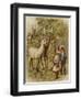 Two Young Children Feeding the Deer in a Park-null-Framed Giclee Print