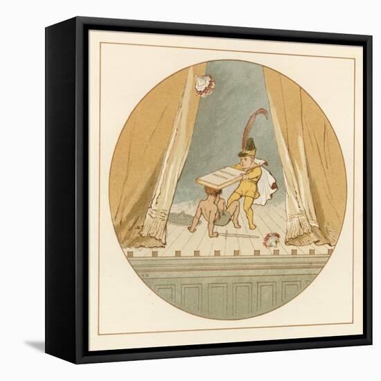 Two Young Children Fighting on Stage-Robert Dudley-Framed Stretched Canvas