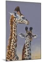 Two Young Giraffes-Peter Blackwell-Mounted Art Print