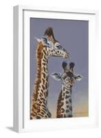 Two Young Giraffes-Peter Blackwell-Framed Art Print