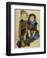 Two Young Girls, 1911-Egon Schiele-Framed Premium Giclee Print