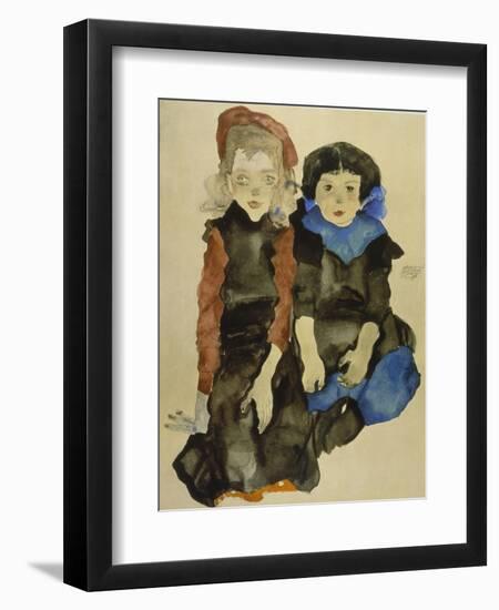 Two Young Girls, 1911-Egon Schiele-Framed Premium Giclee Print