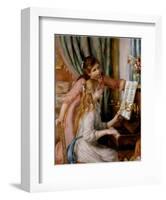 Two Young Girls at the Piano-Pierre-Auguste Renoir-Framed Art Print