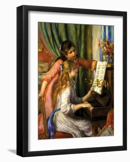 Two Young Girls at the Piano-Pierre-Auguste Renoir-Framed Art Print