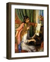 Two Young Girls at the Piano-Pierre-Auguste Renoir-Framed Art Print