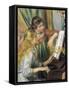 Two Young Girls at the Piano-Pierre-Auguste Renoir-Framed Stretched Canvas