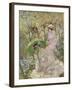 Two Young Girls in a Garden, C.1911-Frederick Carl Frieseke-Framed Giclee Print