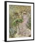 Two Young Girls in a Garden, C.1911-Frederick Carl Frieseke-Framed Giclee Print
