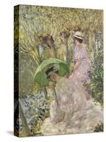 Two Young Girls in a Garden, C.1911-Frederick Carl Frieseke-Stretched Canvas