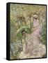 Two Young Girls in a Garden, C.1911-Frederick Carl Frieseke-Framed Stretched Canvas