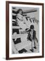 Two Young Girls Sitting On Steps. At San Ildefonso Pueblo New Mexico 1942." 1942-Ansel Adams-Framed Art Print