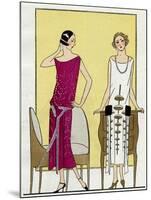 Two Young Ladies in Dresses by Jeanne Lanvin-null-Mounted Art Print