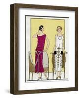 Two Young Ladies in Dresses by Jeanne Lanvin-null-Framed Art Print