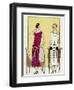 Two Young Ladies in Dresses by Jeanne Lanvin-null-Framed Art Print