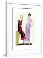 Two Young Ladies in Dresses by Martial Et Armand and Worth-null-Framed Giclee Print