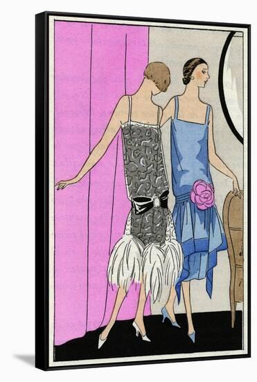 Two Young Ladies in Dresses by Molyneux-null-Framed Stretched Canvas