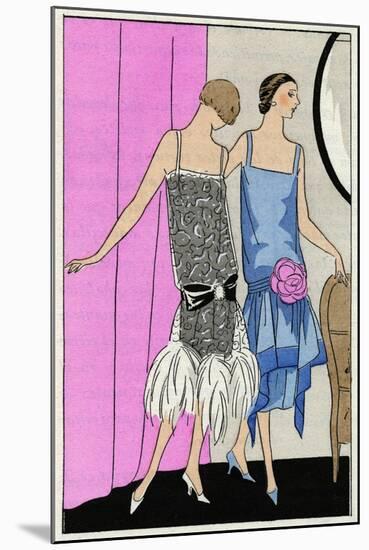 Two Young Ladies in Dresses by Molyneux-null-Mounted Art Print