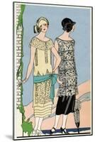 Two Young Ladies in Outfits by Bernard-null-Mounted Art Print