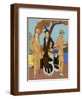 Two Young Ladies in Outfits by Drecoll and Anna-null-Framed Art Print