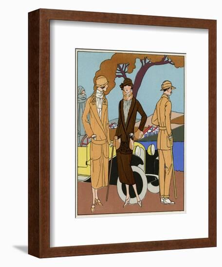 Two Young Ladies in Outfits by Drecoll and Anna-null-Framed Art Print