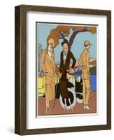 Two Young Ladies in Outfits by Drecoll and Anna-null-Framed Art Print