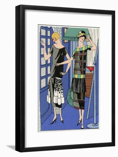 Two Young Ladies in Outfits by Drecoll and Jenny-null-Framed Art Print