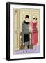 Two Young Ladies in Outfits by Drecoll-null-Framed Art Print