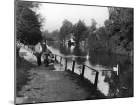 Two Young Men at the River Lea-null-Mounted Photographic Print