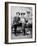 Two Young Men on a Bench with a Broom, Ca. 1900-null-Framed Photographic Print