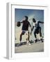 Two Young Men Playing Basketball-null-Framed Photographic Print