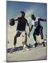 Two Young Men Playing Basketball-null-Mounted Photographic Print