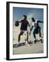 Two Young Men Playing Basketball-null-Framed Photographic Print