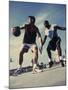 Two Young Men Playing Basketball-null-Mounted Photographic Print