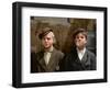 Two Young Newsboys Smoking, Saint Louis, Missouri, Usa, 1910 (Coloured Photo)-Lewis Wickes Hine-Framed Giclee Print