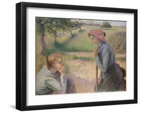 Two Young Peasant Women, 1891-92-Camille Pissarro-Framed Giclee Print
