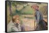 Two Young Peasant Women.-CAMILLE PISSARRO-Framed Stretched Canvas