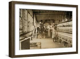 Two Young Spinners in Catawba Cotton Mills, Newton, North Carolina, 1908-Lewis Wickes Hine-Framed Photographic Print