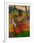 Two young Tahitian women, crouching on the ground. Oil on canvas (1892) 105 x 77.5 cm Cat. W 454.-Paul Gauguin-Framed Giclee Print
