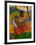 Two young Tahitian women, crouching on the ground. Oil on canvas (1892) 105 x 77.5 cm Cat. W 454.-Paul Gauguin-Framed Giclee Print
