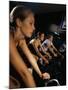 Two Young Women And a Young Man Exercising in a Gym-null-Mounted Photographic Print