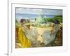 Two Young Women on a Terrace by the Sea, 1922-Henri Lebasque-Framed Giclee Print