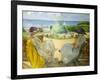 Two Young Women on a Terrace by the Sea, 1922-Henri Lebasque-Framed Giclee Print