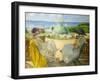 Two Young Women on a Terrace by the Sea, 1922-Henri Lebasque-Framed Premium Giclee Print