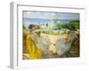 Two Young Women on a Terrace by the Sea, 1922-Henri Lebasque-Framed Premium Giclee Print