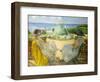 Two Young Women on a Terrace by the Sea, 1922-Henri Lebasque-Framed Giclee Print