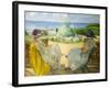 Two Young Women on a Terrace by the Sea, 1922-Henri Lebasque-Framed Giclee Print