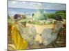 Two Young Women on a Terrace by the Sea, 1922-Henri Lebasque-Mounted Giclee Print